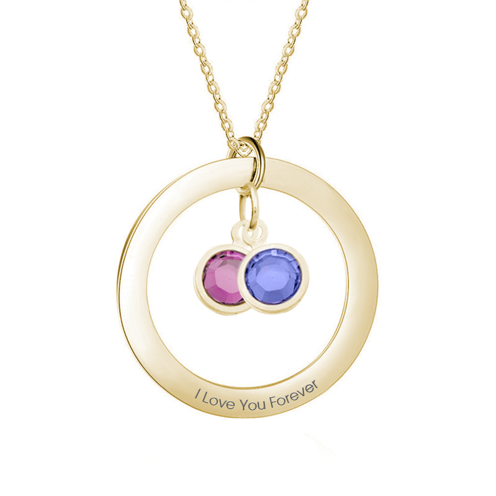 Collana con Pietra di Nascita Personalizzata con frase o nome - idea regalo festa della mamma
