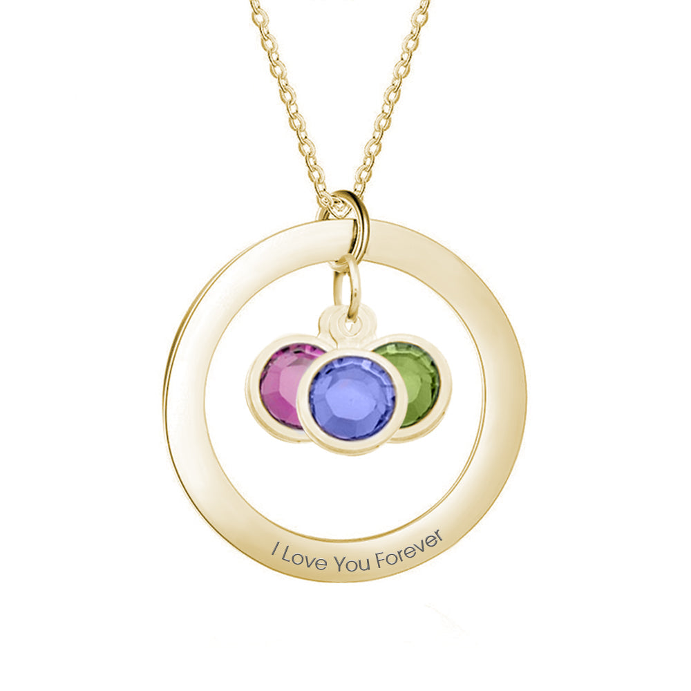 Collana con Pietra di Nascita Personalizzata con frase o nome - idea regalo festa della mamma