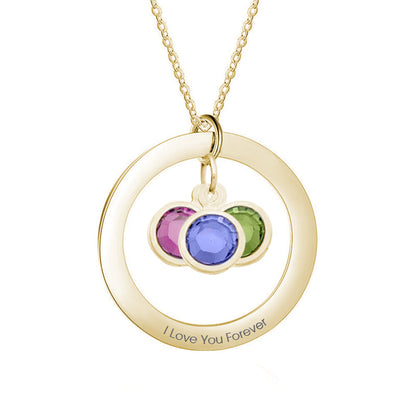 Collana con Pietra di Nascita Personalizzata con frase o nome - idea regalo festa della mamma