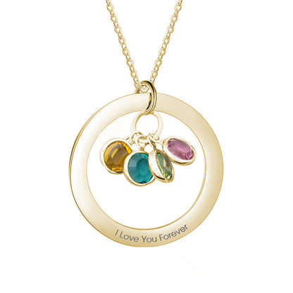 Collana con Pietra di Nascita Personalizzata con frase o nome - idea regalo festa della mamma