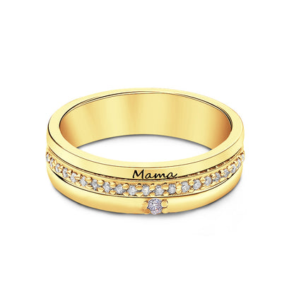Anello a Fascia con Pietre di Nascita e Incisione - idea regalo lei - festa della mamma personalizzato