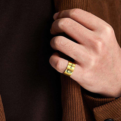 Anello da Uomo Personalizzato con Foto e Incisione - Regalo Festa del Papà