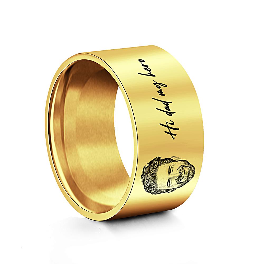 Anello da Uomo Personalizzato con Foto e Incisione - Regalo Festa del Papà