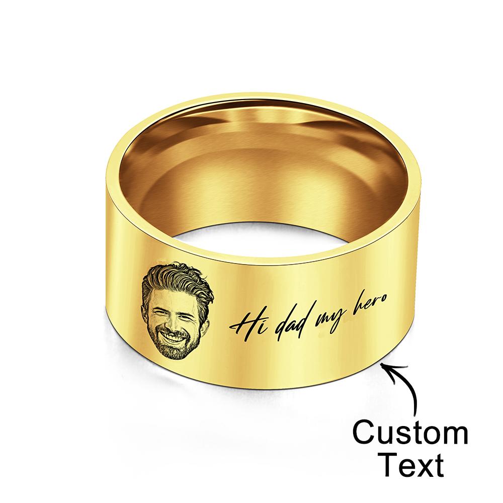 Anello da Uomo Personalizzato con Foto e Incisione - Regalo Festa del Papà