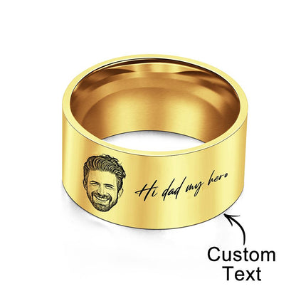 Anello da Uomo Personalizzato con Foto e Incisione - Regalo Festa del Papà