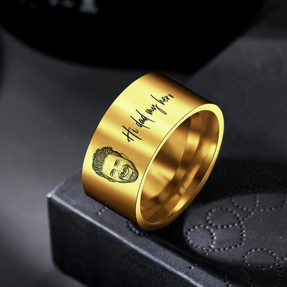 Anello da Uomo Personalizzato con Foto e Incisione - Regalo Festa del Papà