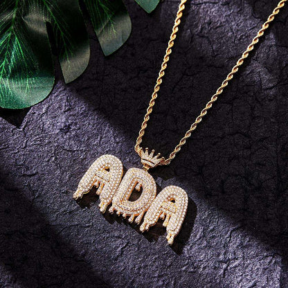 Collana Iniziale Bling Personalizzata Pendente Hip Hop Uomo e Donna