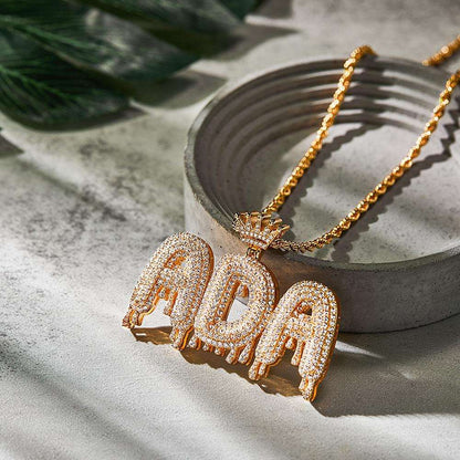 Collana Iniziale Bling Personalizzata Pendente Hip Hop Uomo e Donna