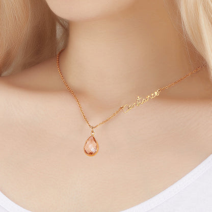 Collana "Essenza" – Nome Personalizzato e Pietra di Nascita - idea regalo Lei - festa della Mamma