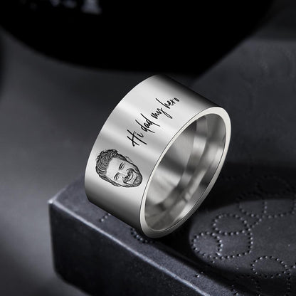 Anello da Uomo Personalizzato con Foto e Incisione - Regalo Festa del Papà