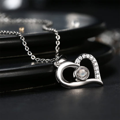 Set Regalo "Essenza Eterna" Rosa Stabilizzata e Collana con Proiezione Fotografica - idea regalo mamma