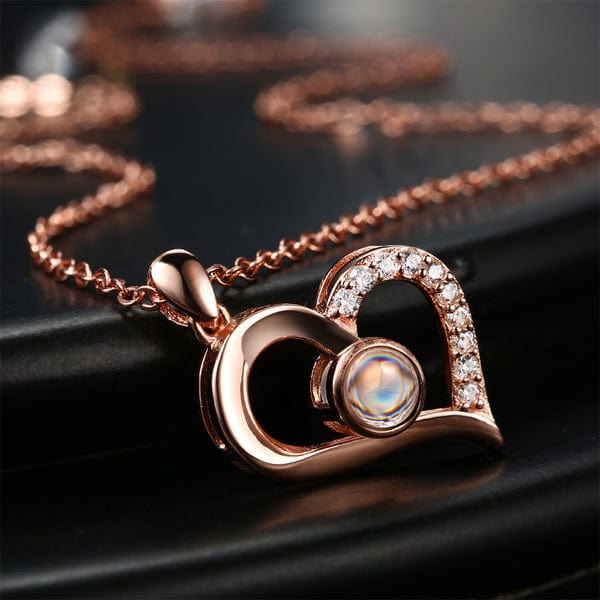 Set Regalo "Essenza Eterna" Rosa Stabilizzata e Collana con Proiezione Fotografica - idea regalo mamma