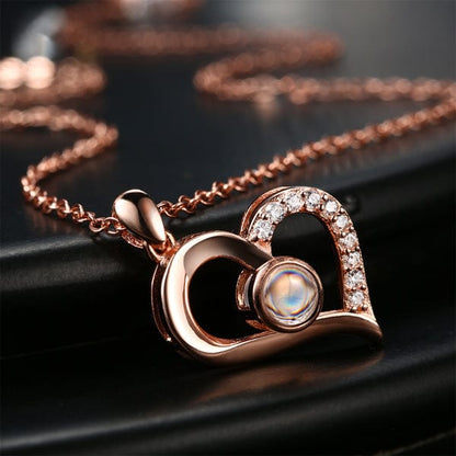 Set Regalo "Essenza Eterna" Rosa Stabilizzata e Collana con Proiezione Fotografica - idea regalo mamma