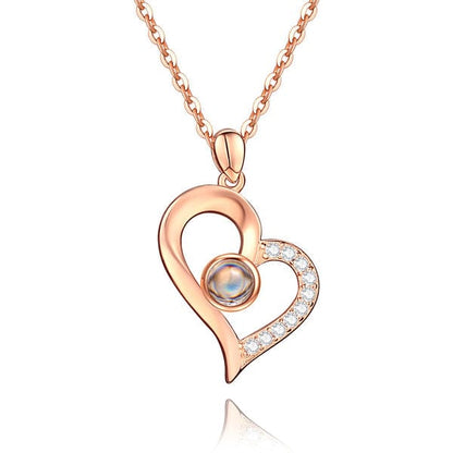 Set Regalo "Essenza Eterna" Rosa Stabilizzata e Collana con Proiezione Fotografica - idea regalo mamma