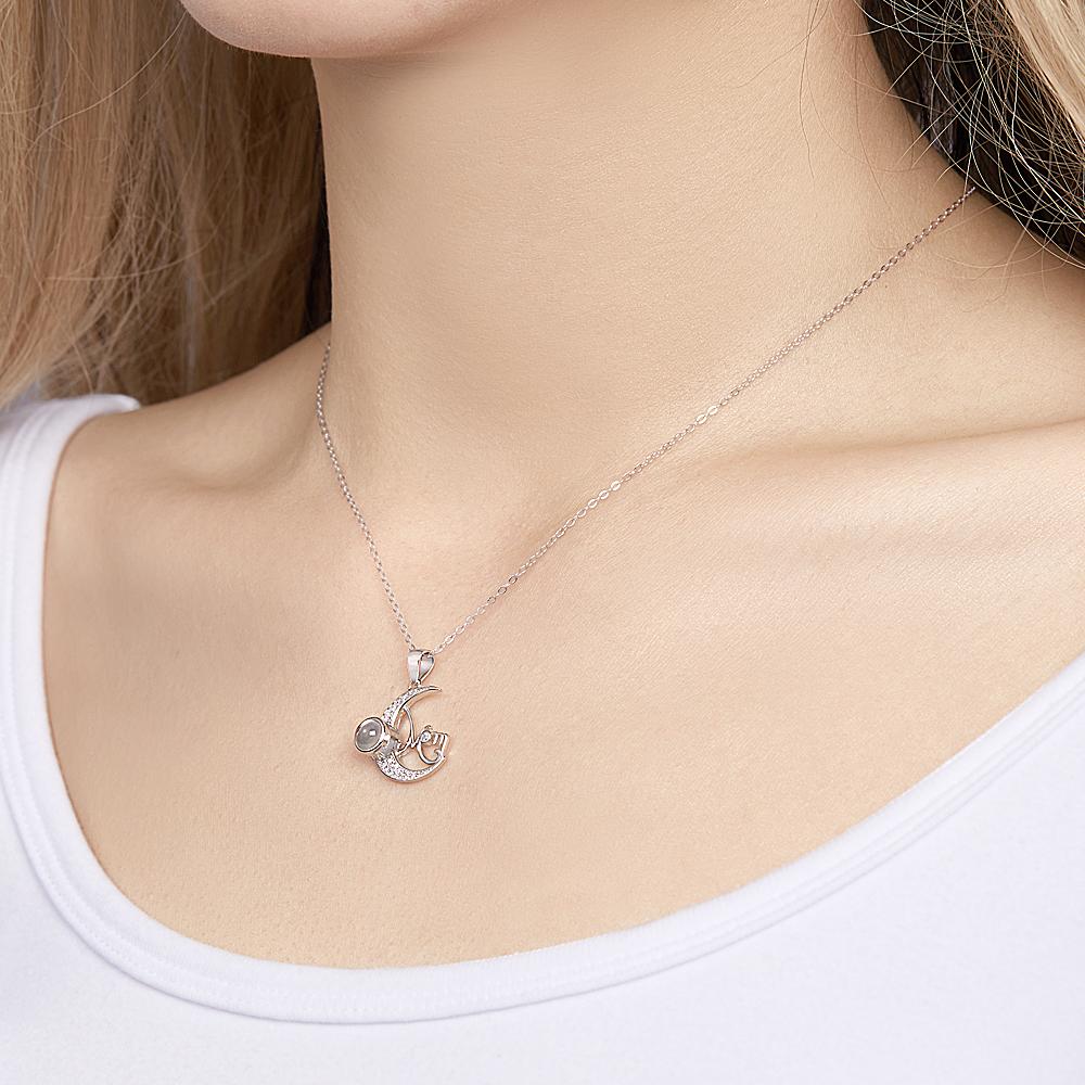 Collana Luna con Proiezione Foto Regalo Personalizzato Mamma