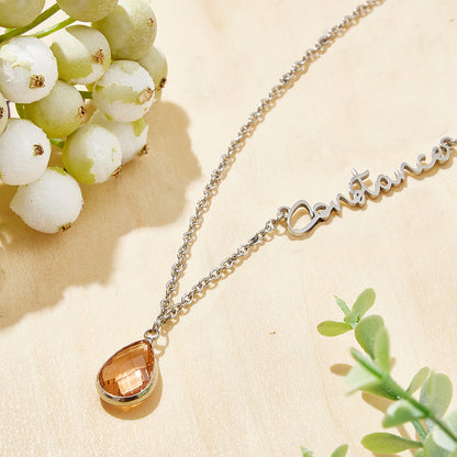 Collana "Essenza" – Nome Personalizzato e Pietra di Nascita - idea regalo Lei - festa della Mamma