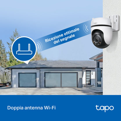 Tapo C520WS Telecamera WiFi Esterno 2K 4MP, Starlight, 360° PTZ, WiFi/Ethernet