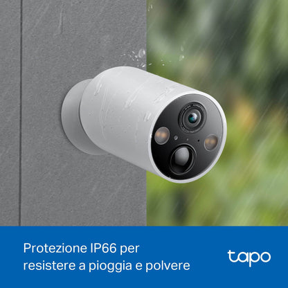Tapo C425 Telecamera Wi-Fi Esterno a Batteria 2K 4MP, Visione Notturna a Colori, Base Magnetica, 4pz