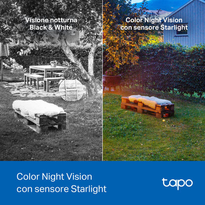 Tapo C425 Telecamera Wi-Fi Esterno a Batteria 2K 4MP, Visione Notturna a Colori, Base Magnetica, 4pz