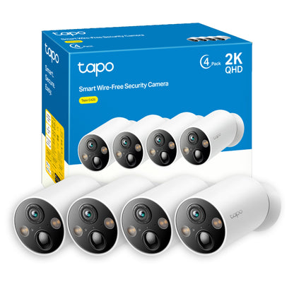 Tapo C425 Telecamera Wi-Fi Esterno a Batteria 2K 4MP, Visione Notturna a Colori, Base Magnetica, 4pz