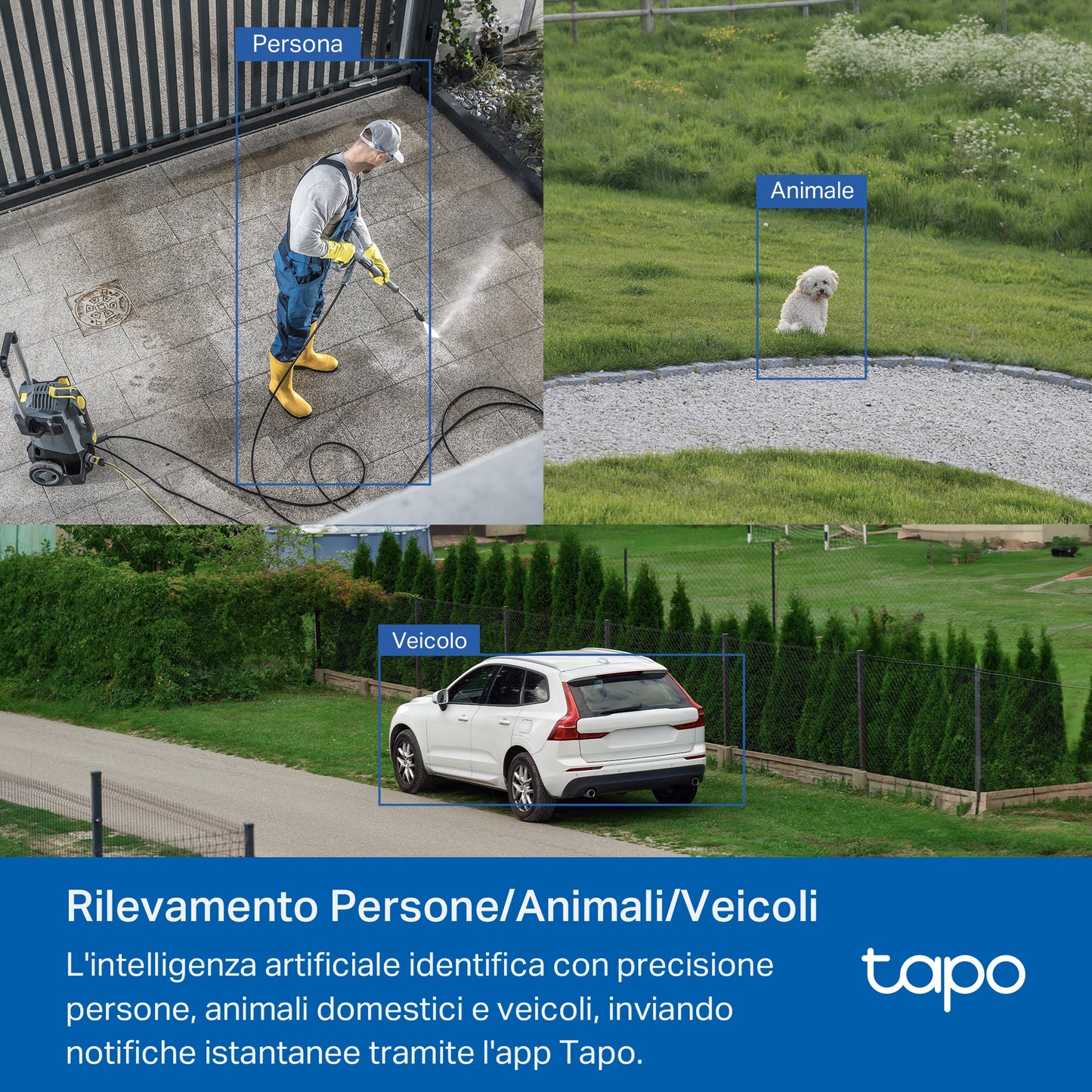 下架Tapo C530WS Telecamera Wi-Fi Esterno, 3K 5MP, 360° Visuale, Visione Notturna a Colori Starlight, Wi-Fi/Ethernet, 2pz, ⚠️Non a batteria