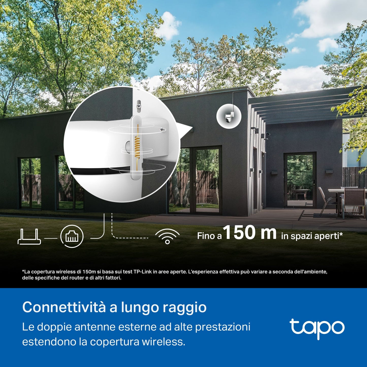下架Tapo C530WS Telecamera Wi-Fi Esterno, 3K 5MP, 360° Visuale, Visione Notturna a Colori Starlight, Wi-Fi/Ethernet, 2pz, ⚠️Non a batteria