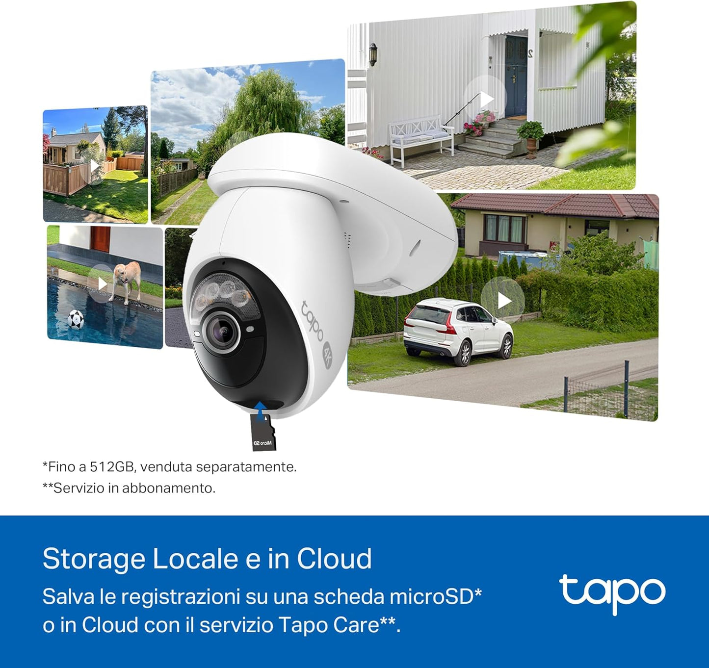 下架Tapo C660 KIT Telecamera Wi-Fi Esterno 4K 8MP a Batteria, 360° PTZ, Visione Notturna a Colori Starlight, Batteria 10000mAh, 2pz