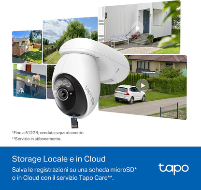 下架Tapo C660 KIT Telecamera Wi-Fi Esterno 4K 8MP a Batteria, 360° PTZ, Visione Notturna a Colori Starlight, Batteria 10000mAh, 2pz