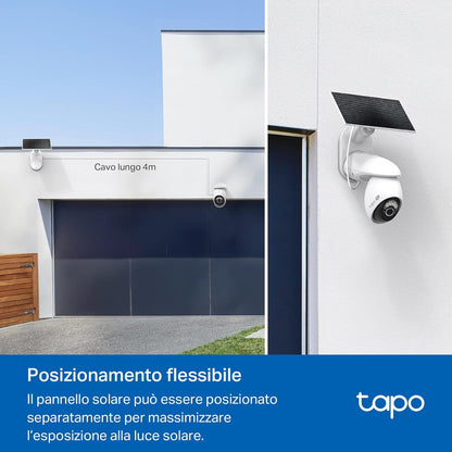 下架Tapo C660 KIT Telecamera Wi-Fi Esterno 4K 8MP a Batteria, 360° PTZ, Visione Notturna a Colori Starlight, Batteria 10000mAh, 2pz