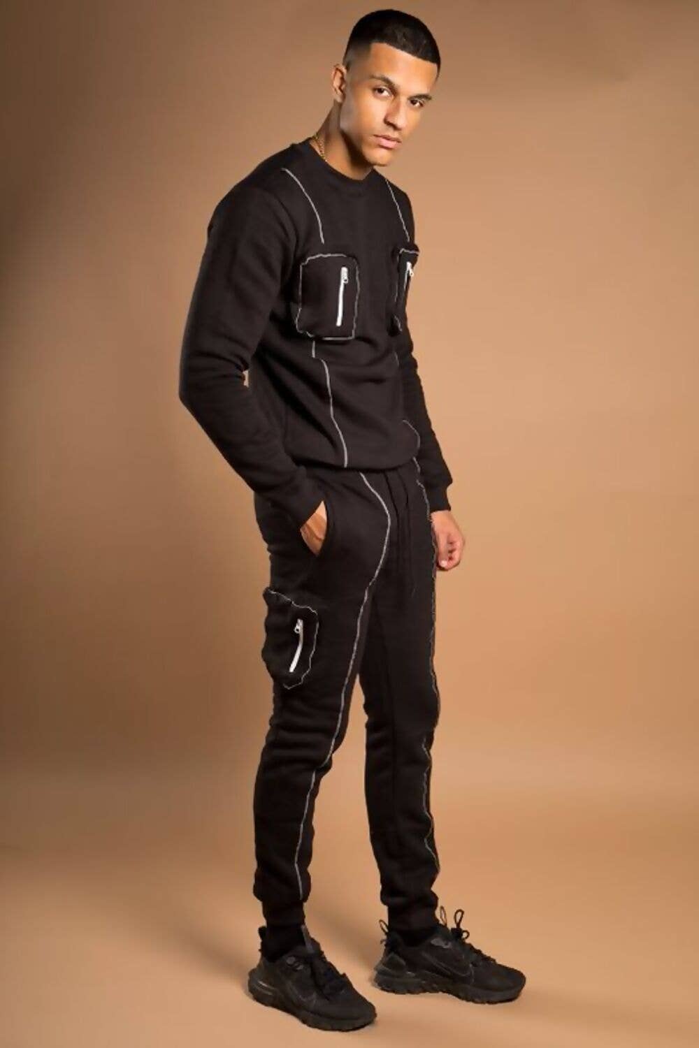 Tuta Sportiva Uomo Cargo Riflettente TS2502 - Poliestere Cotone