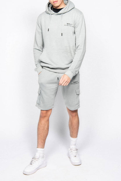 Tuta Sportiva Uomo con Cappuccio e Pantaloncini Stampati