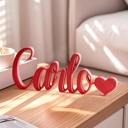 Nome Stampa Personalizzata in 3D con Cuore Decorazione Scrivania