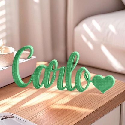 Nome Stampa Personalizzata in 3D con Cuore Decorazione Scrivania