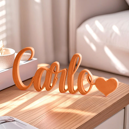 Nome Stampa Personalizzata in 3D con Cuore Decorazione Scrivania