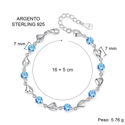 Bracciale Pietre Blu A mia Mamma - Ti voglio tanto bene.