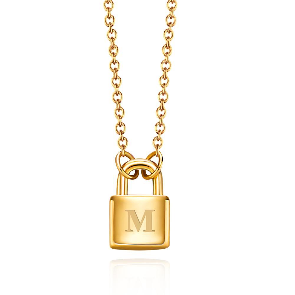 Collana Lucchetto Iniziale A-Z Gioiello Personalizzato