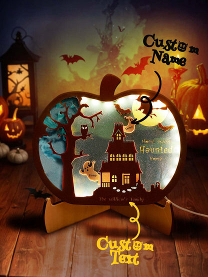 Luce Notte Decorazione Halloween Personalizzata Famiglia Lampada con Nome