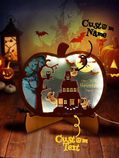 Luce Notte Decorazione Halloween Personalizzata Famiglia Lampada con Nome