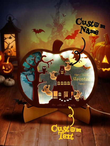 Luce Notte Decorazione Halloween Personalizzata Famiglia Lampada con Nome