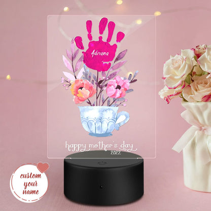Lampada LED Impronte Personalizzata Regalo Mamma con Nomi e Data