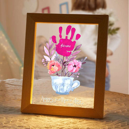Lampada LED Impronte Personalizzata Regalo Mamma con Nomi e Data