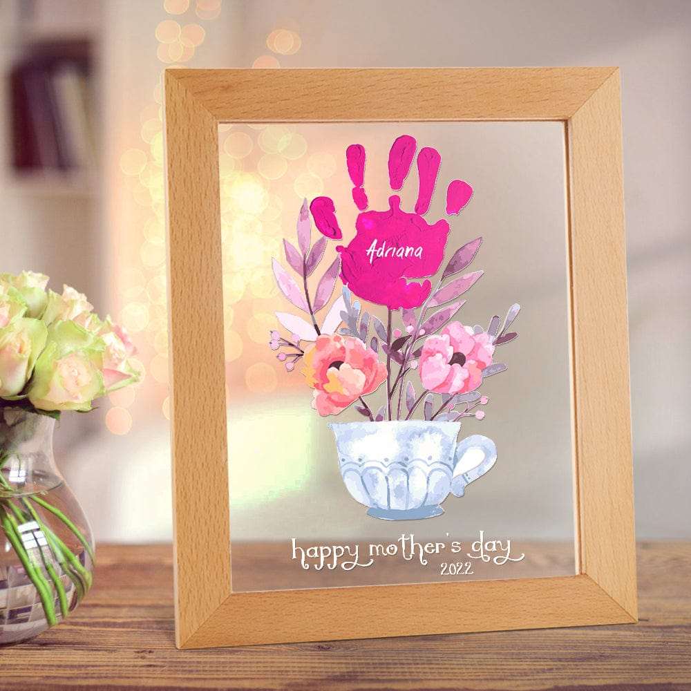 Lampada LED Impronte Personalizzata Regalo Mamma con Nomi e Data