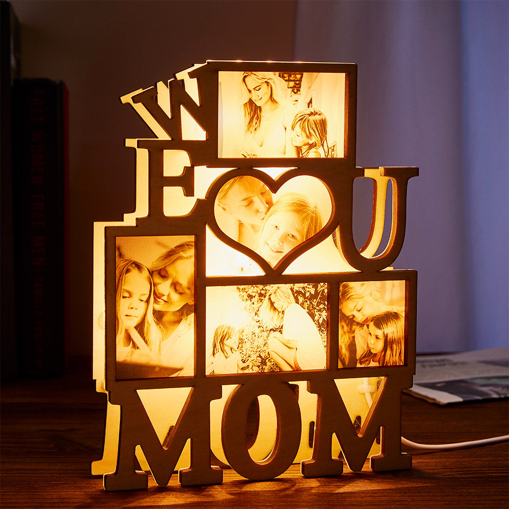 Luce Notturna Personalizzata "Ti Vogliamo Bene" con Foto – Regalo Creativo e Unico per la Mamma