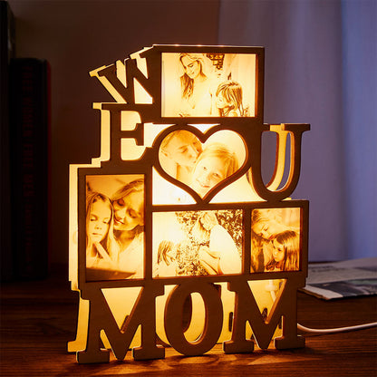 Luce Notturna Personalizzata "Ti Vogliamo Bene" con Foto – Regalo Creativo e Unico per la Mamma