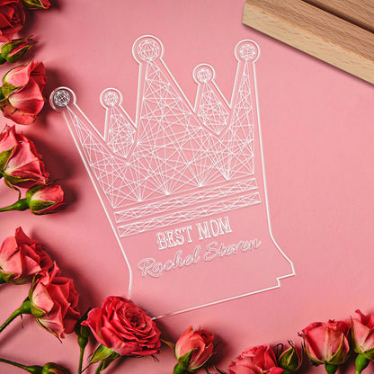 Lampada LED Personalizzata Corona della Regina Regalo "Best Mom" mamma