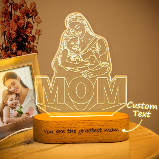 Lampada LED 3D Personalizzata con Foto | Regalo Festa della Mamma Unico