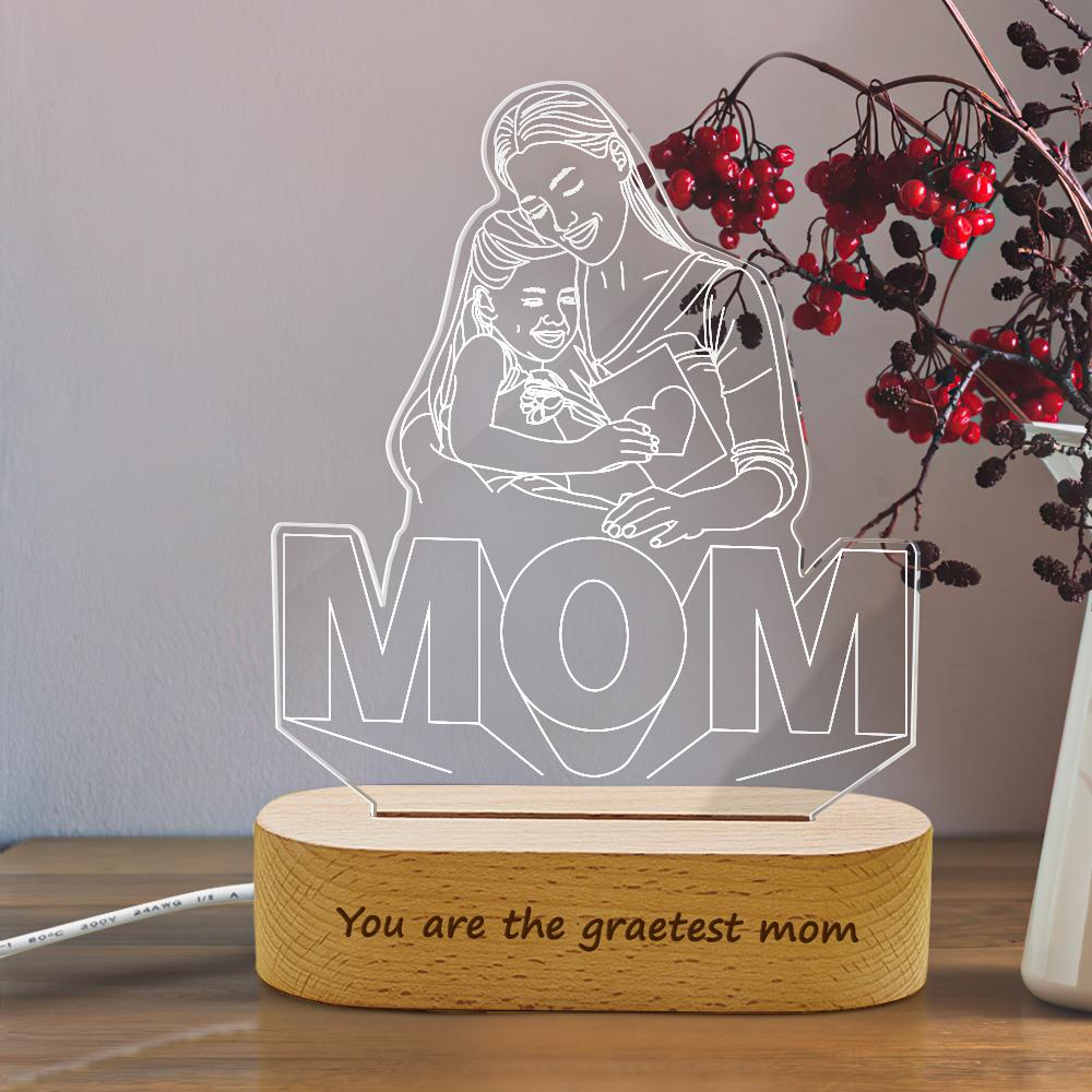 Lampada LED 3D Personalizzata con Foto | Regalo Festa della Mamma Unico