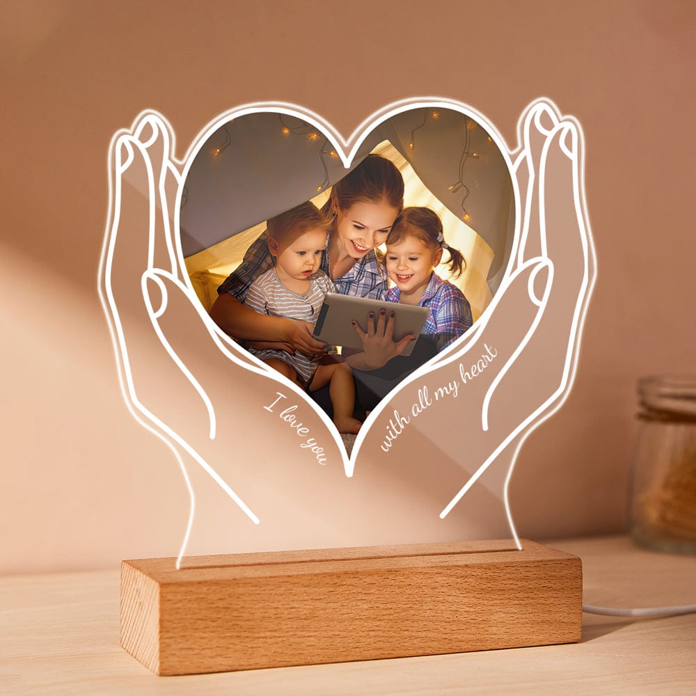 Luce Notturna in Acrilico Personalizzata con Foto – Regalo Emozionante per la Mamma da Figlio o Figlia