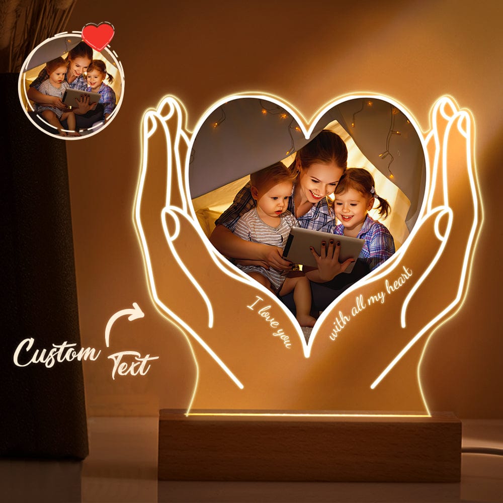 Luce Notturna in Acrilico Personalizzata con Foto – Regalo Emozionante per la Mamma da Figlio o Figlia