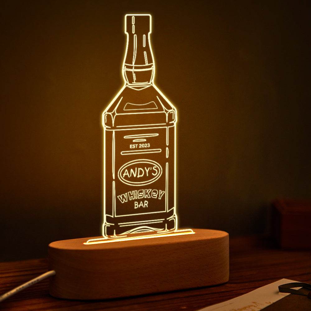 Lampada 3D Personalizzata Bottiglia Liquore 7 Colori idea regalo